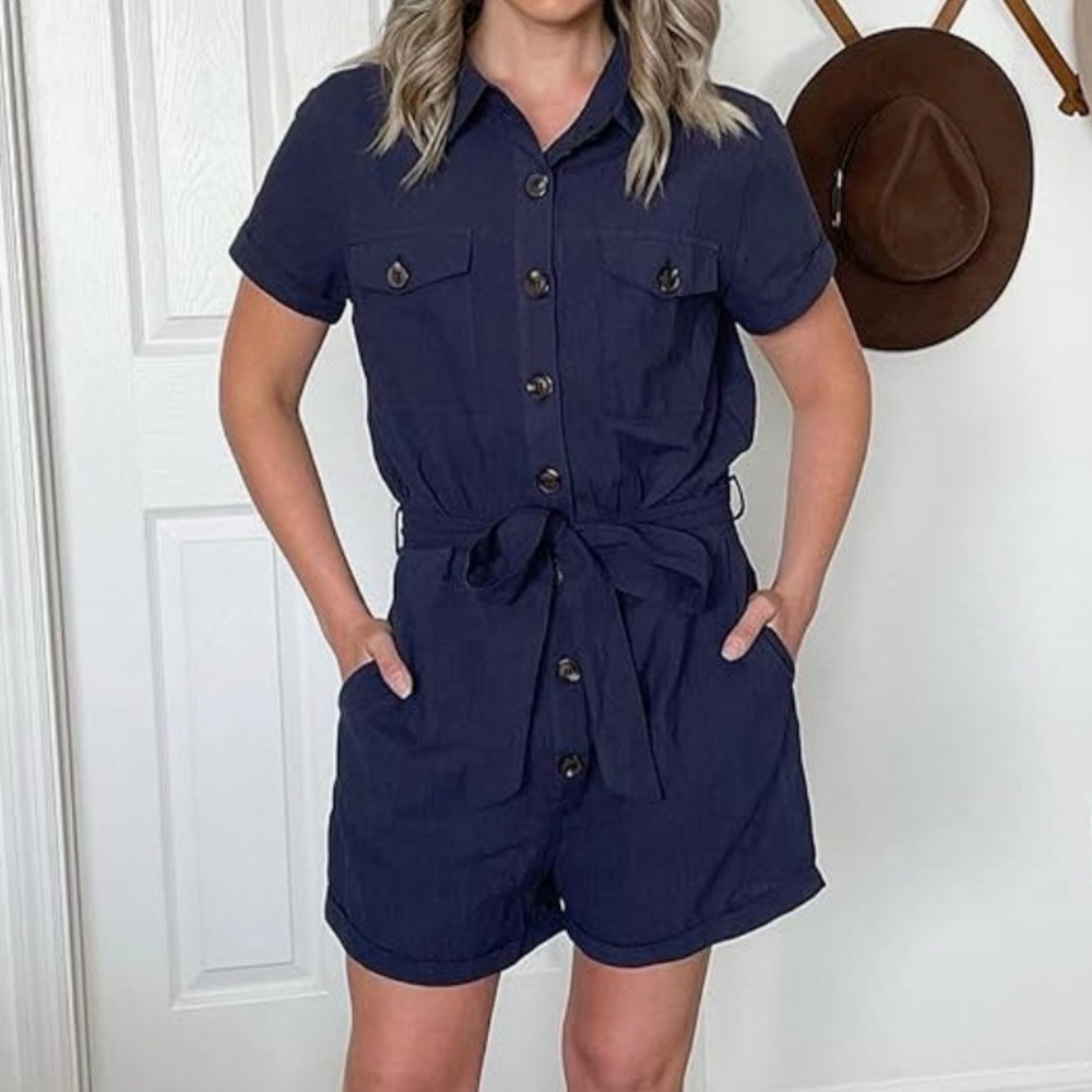 Navy Button-Up Jumpsuit. Never worn